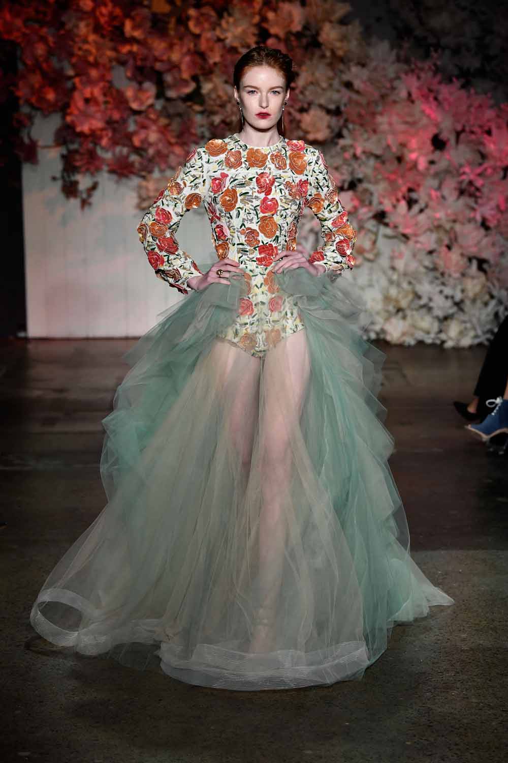 SYDNEY, AUSTRALIA - MAY 15: A model walks the runway during the Steven Khalil show at Mercedes-Benz Fashion Week Resort 18 Collections at Elston Room on May 15, 2017 in Sydney, Australia. (Photo by Stefan Gosatti/Getty Images)